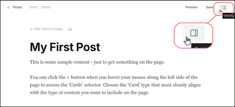 Ghost Editor - How APRS Works - Post Settings Button